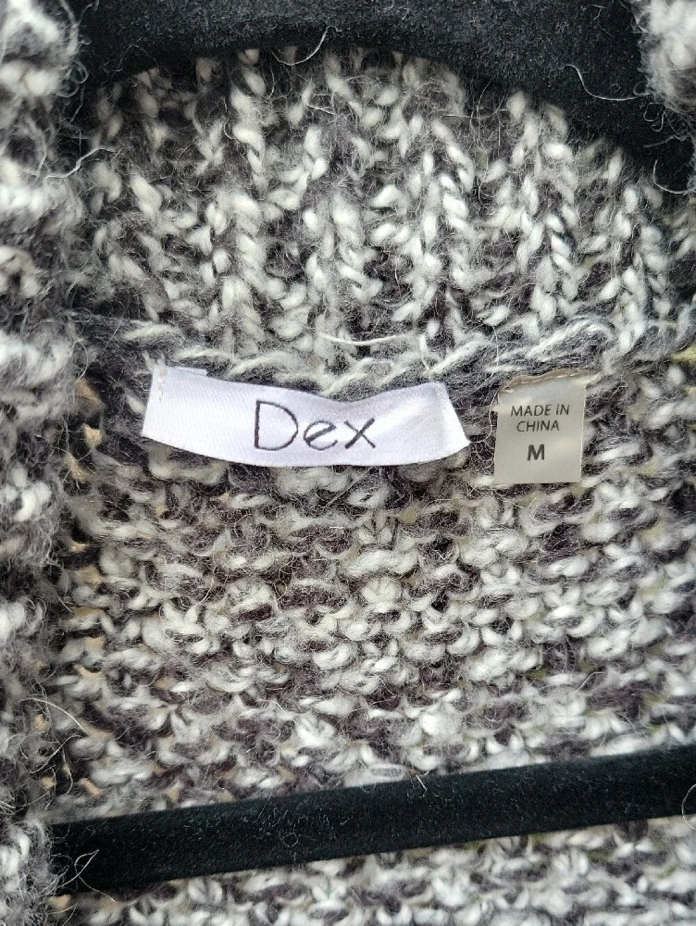 Dex Marled Black & White Long Cardigan Sweater - Picture 3 of 7